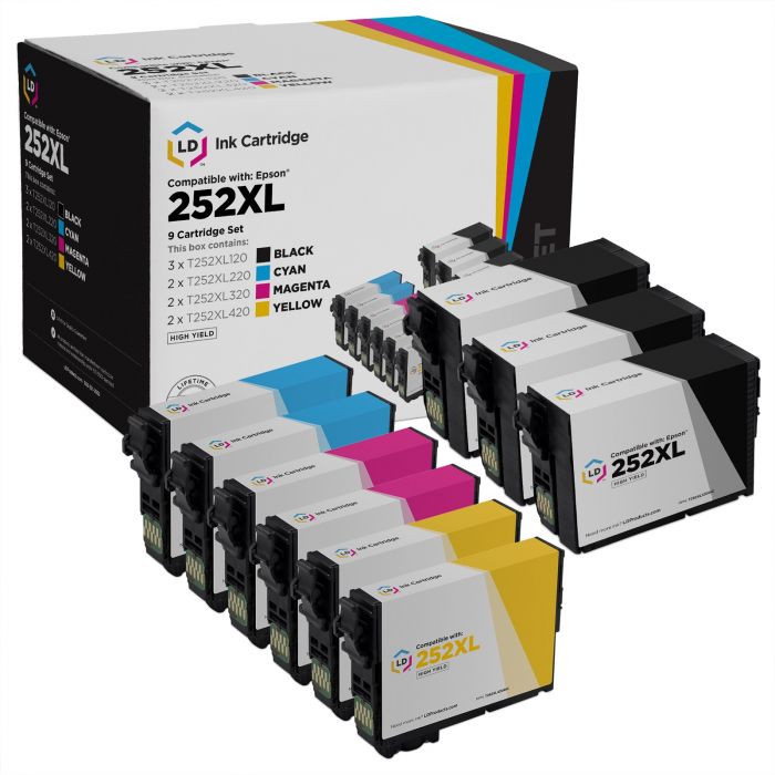 Affordable 9 Cartridge Set For Epson 252xl Ink Inkcartridges 9562