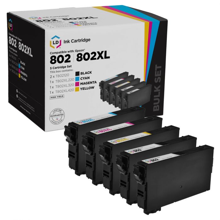 Affordable 5 Cartridge Set For Epson 802802xl Ink Inkcartridges 9522
