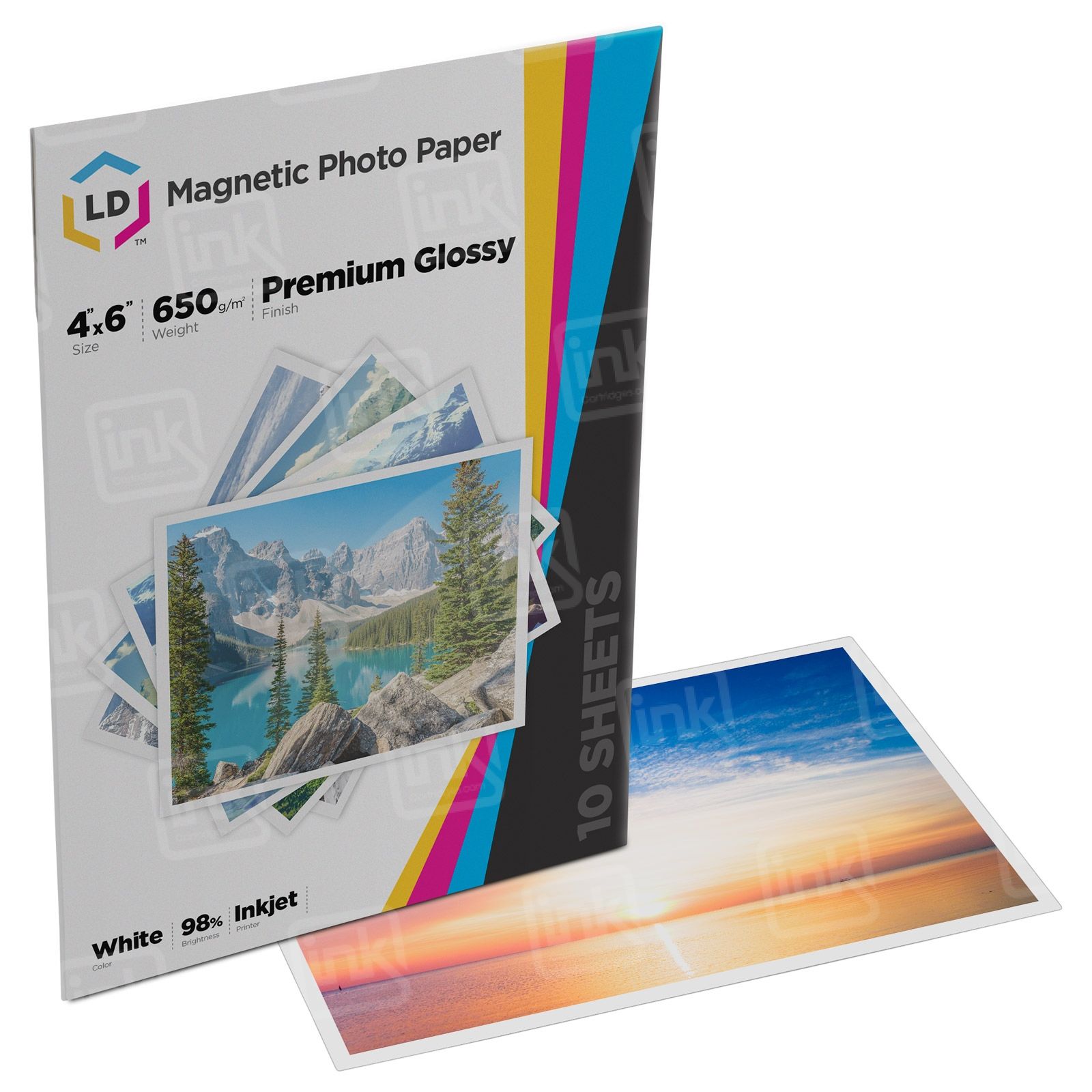  LD Products Glossy Inkjet Photo Sticker Paper (8.5X11) 100  pack : Inkjet Printer Ink Cartridges : Office Products