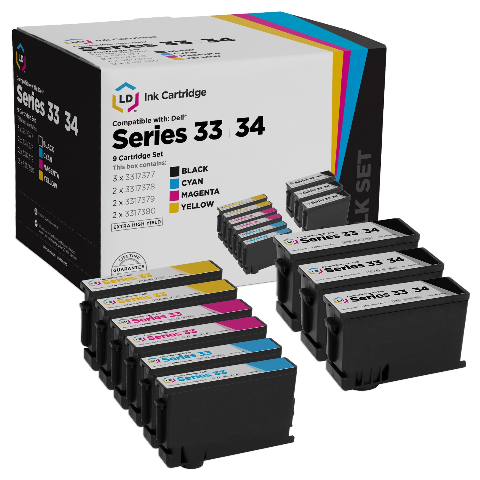 Photos - Ink & Toner Cartridge Dell Series 33/34 Ink - Compatible Bulk Set 